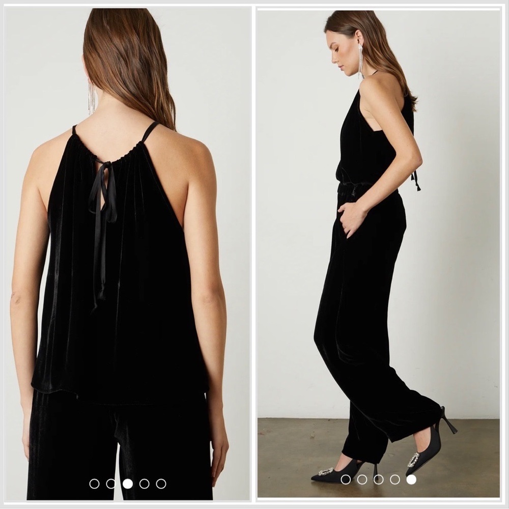 Velvet by Graham & Spencer ALEAHA SILK VELVET HALTER TOP - Picture 3 of 13